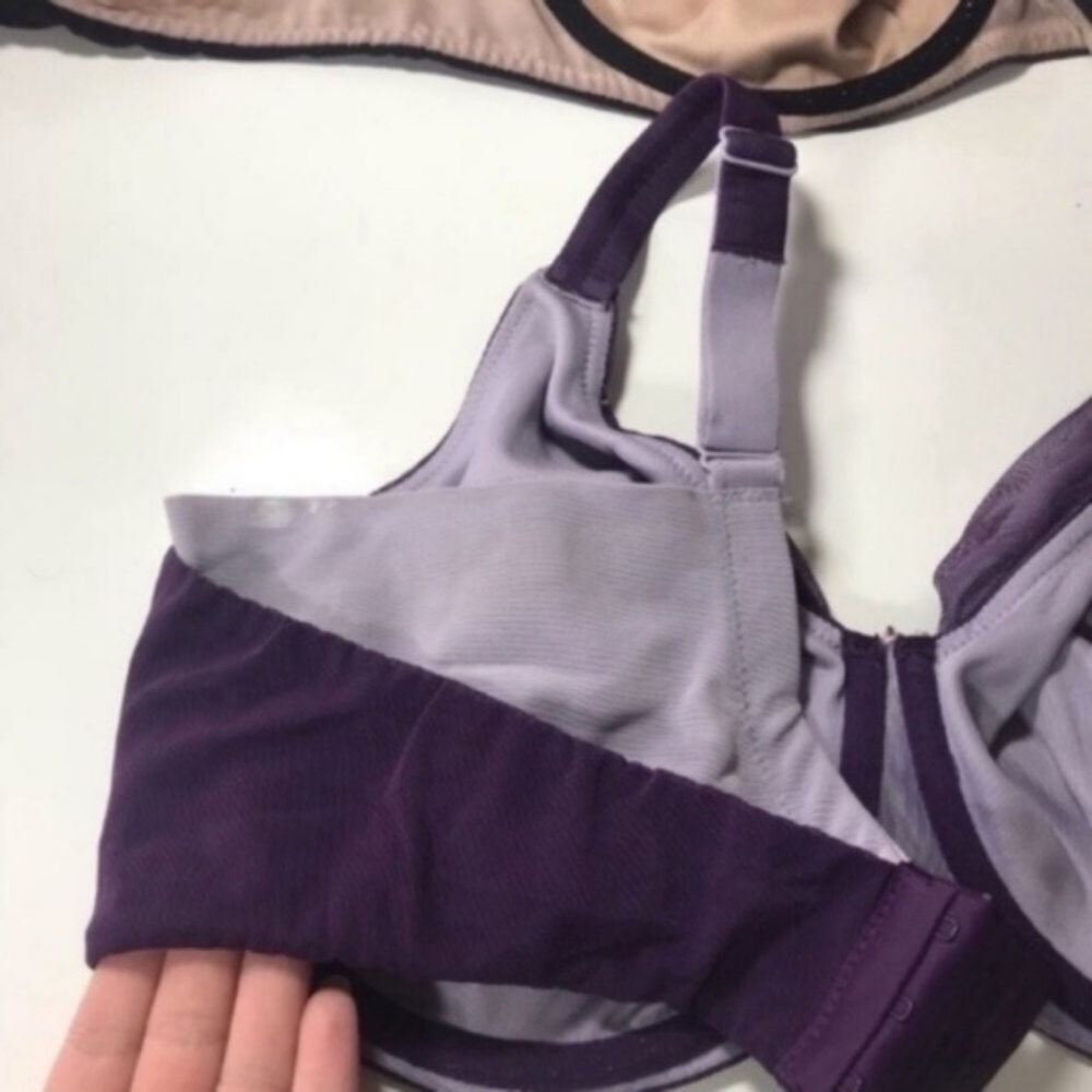 2 Lace Unlined Full Coverage Bra Bundle 38D Purple - Picture 6 of 7